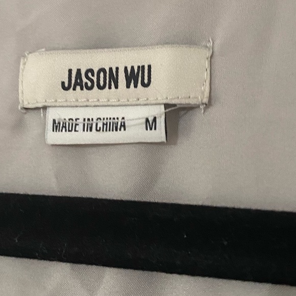 JASON WU Gray Silk Satin Peplum Top M - Picture 6 of 12